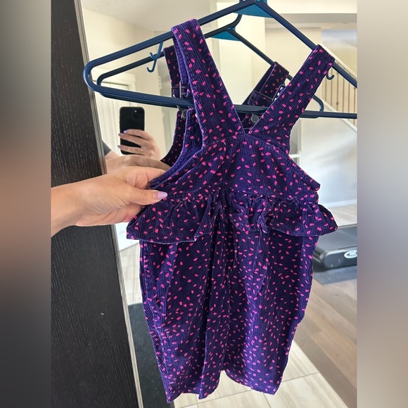 Purple corduroy‎ polkadot bubble overalls size 12m - Picture 6 of 6